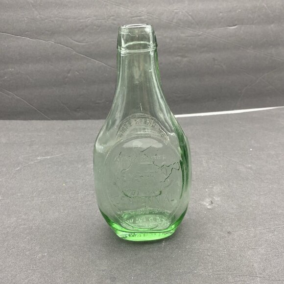 VTG New Creek Station Paddy Town M Glass Bottle Centennial Green Keyser W VA 74 - Picture 7 of 9